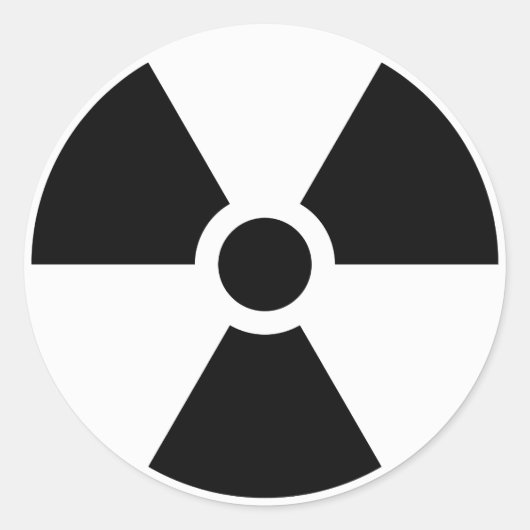 放射のトレフォイルの印の記号の警告標識の記号 ラウンドシール (正面)