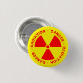 放射の警告 缶バッジ (正面&裏面)