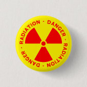 放射の警告 缶バッジ (正面)