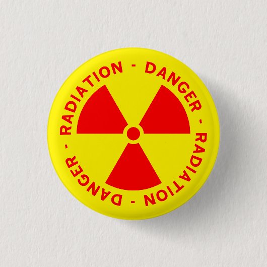 放射の警告 缶バッジ (正面)