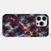 放射アッシュ迷彩柄、炎の爆発 iPhoneケース (裏面横)