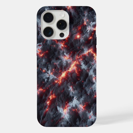 放射アッシュ迷彩柄、炎の爆発 iPhoneケース (裏面)