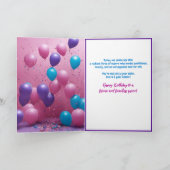 放射エスニックウーマンナチュラルヘア鮮やか誕生日 カード (内部)