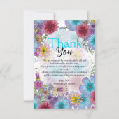 放射エレガント性ボヘミアの花のベビーの開花 サンキューカード (正面)