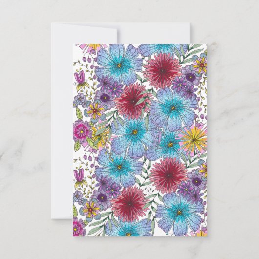 放射エレガント性ボヘミアの花のベビーの開花 サンキューカード (裏面)