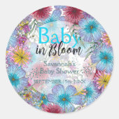 放射エレガント性ボヘミアの花のベビーの開花 ラウンドシール (正面)