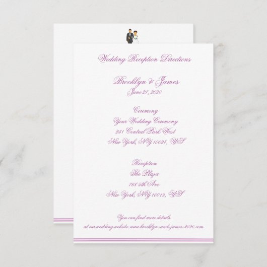 放射オーキ結婚ングの地図と方向 エンクロージャーカード (正面/裏面)