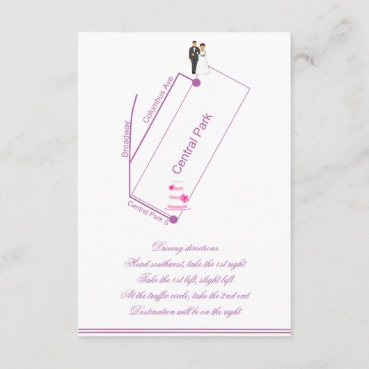 放射オーキ結婚ングの地図と方向 エンクロージャーカード (裏面)