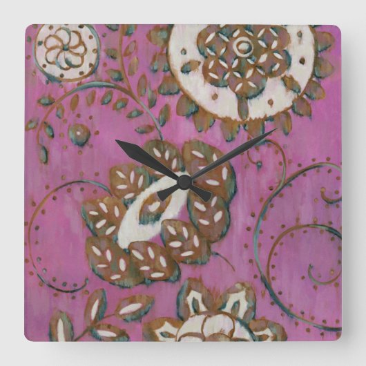 放射オーナメントII スクエア壁時計 (正面)