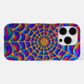 放射スパイラルくもの巣抽象芸術 Case-Mate iPhoneケース (裏面 (横))