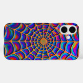 放射スパイラルくもの巣抽象芸術 Case-Mate iPhoneケース (裏面 (横))