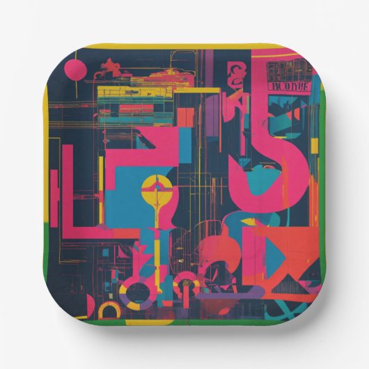 放射スペクトル:美しい数々のカラーデザイン ペーパープレート (正面)