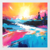 放射セレニティ：抽象芸術サンセット反射 ウィンドウサイン (シート)