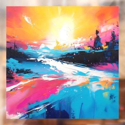 放射セレニティ：抽象芸術サンセット反射 ウィンドウサイン (シート2)