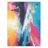 放射セレニティ：抽象芸術サンセット反射 テーブルクロス (正面)