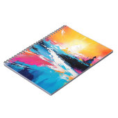 放射セレニティ：抽象芸術サンセット反射 ノートブック (左側)