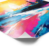 放射セレニティ:抽象芸術サンセット反射 フォトプリント (角)