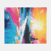 放射セレニティ：抽象芸術サンセット反射 フリースブランケット (正面(横))