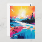 放射セレニティ：抽象芸術サンセット反射 ポストカード (正面/裏面)