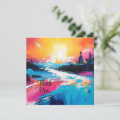 放射セレニティ：抽象芸術サンセット反射 招待状 (スタンド正面)