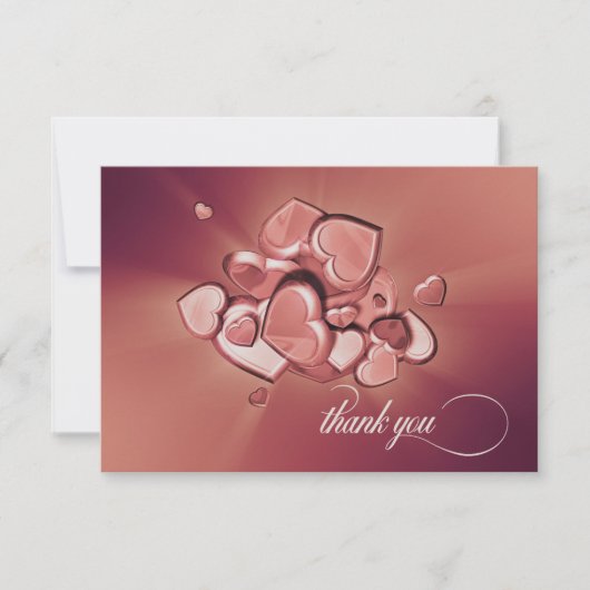 放射ハートサンキューカード(バージョン6) サンキューカード (正面)