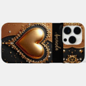 放射ハートダイヤモンド Case-Mate iPhoneケース (裏面 (横))