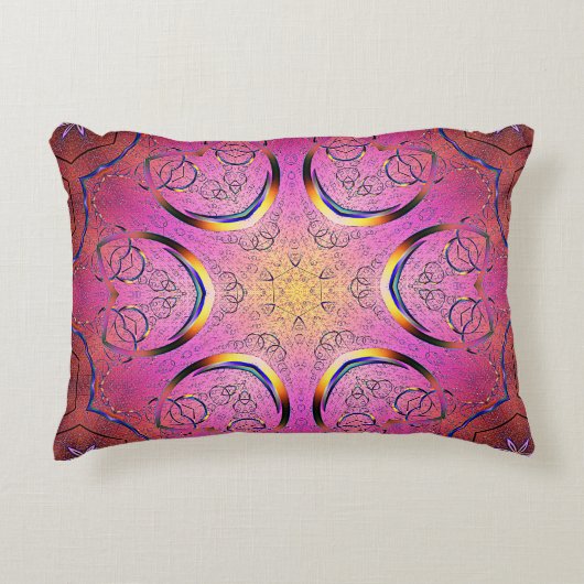 放射ハート万華鏡のように千変万化するパターン アクセントクッション (正面)