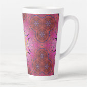 放射ハート万華鏡のように千変万化するパターン カフェラテマグ (右)