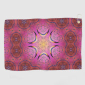 放射ハート万華鏡のように千変万化するパターン ゴルフタオル (横)