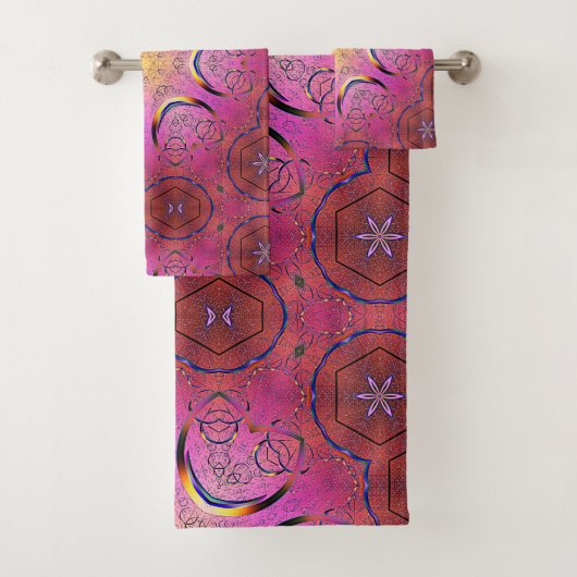 放射ハート万華鏡のように千変万化するパターン バスタオルセット (インサイチュ)