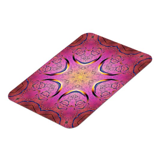 放射ハート万華鏡のように千変万化するパターン マグネット (左側)