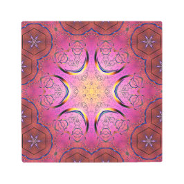 放射ハート万華鏡のように千変万化するパターン メタルプリント