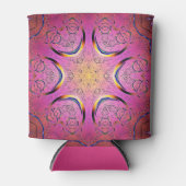 放射ハート万華鏡のように千変万化するパターン 缶クーラー (正面)