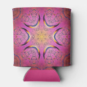 放射ハート万華鏡のように千変万化するパターン 缶クーラー (裏面)