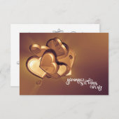 放射ハートRSVP (バージョン1) 出欠カード (正面/裏面)