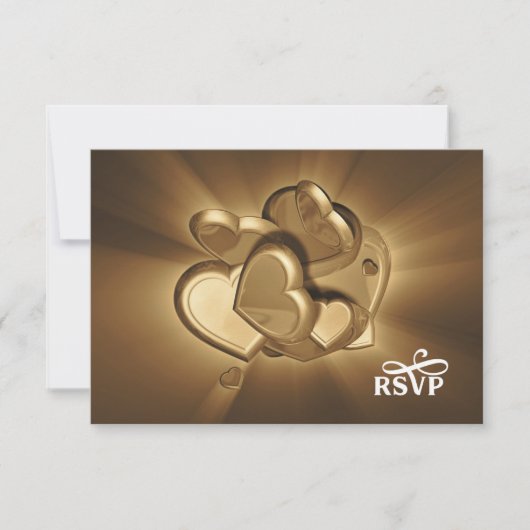 放射ハートRSVP (バージョン3) 出欠カード (正面)