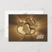 放射ハートRSVP (バージョン3) 出欠カード (正面/裏面)