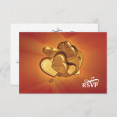 放射ハートRSVP （バージョン7） 出欠カード (正面/裏面)