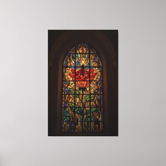 放射バラガラス キャンバスプリント (正面)