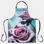 放射バラ：完璧なピンクと紫の花びら エプロン (正面)