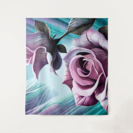 放射バラ：完璧なピンクと紫の花びら タペストリー