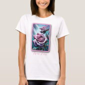 放射バラ：完璧なピンクと紫の花びら Tシャツ (正面)