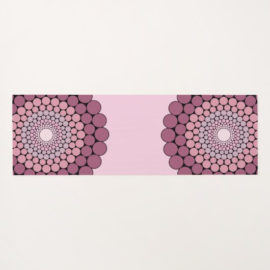 放射パーソナライズされた夕暮れバラフローラドットマンダラ ヨガマット (裏面(横))