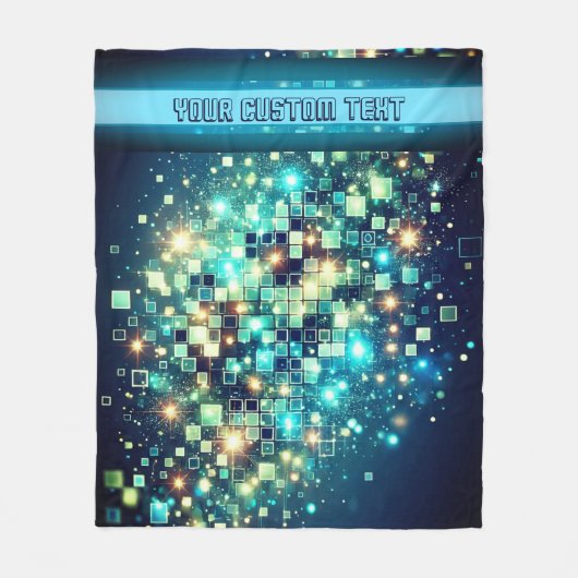 放射ピクセル《写真》ぼけ味 フリースブランケット (正面)