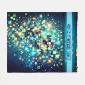 放射ピクセル《写真》ぼけ味 フリースブランケット (正面(横))