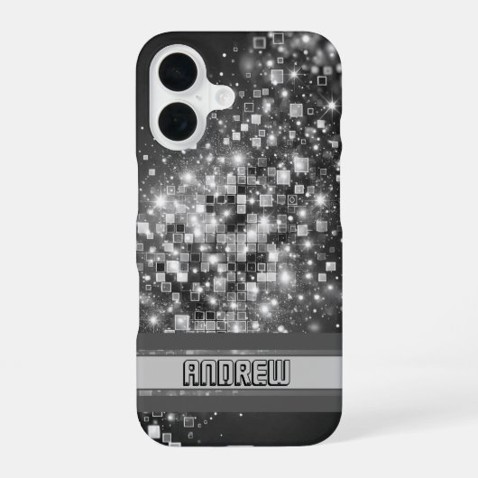 放射ピクセル《写真》ぼけ味 iPhone 16ケース (裏面)