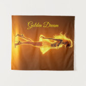 放射ファンタジーモデル発光黄金の輝き タペストリー (正面(横))