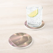 放射ベージュ抽象芸術 コースター (側面)