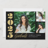 放射モーメント編集可能なカラー卒業インベントティ 招待状 (正面)