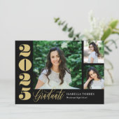 放射モーメント編集可能なカラー卒業インベントティ 招待状 (スタンド正面)